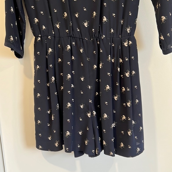 Club Monaco Isra Silk Floral Shorts Romper - Picture 3 of 8